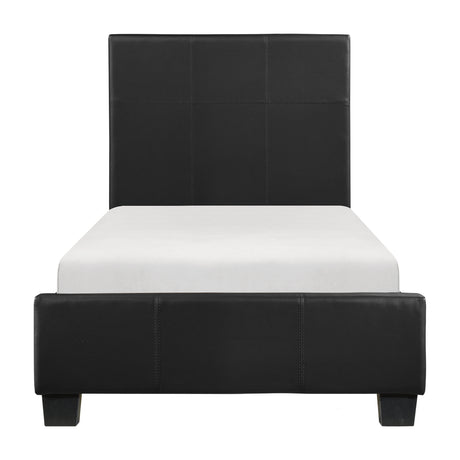 Lorenzi Black 4-Piece Youth Bedroom Set (Twin Bed, Nightstand, Dresser, Mirror) from Homelegance - Luna Furniture