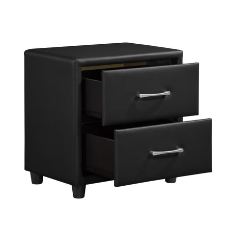 Lorenzi Black 4-Piece Youth Bedroom Set (Twin Bed, Nightstand, Dresser, Mirror) from Homelegance - Luna Furniture