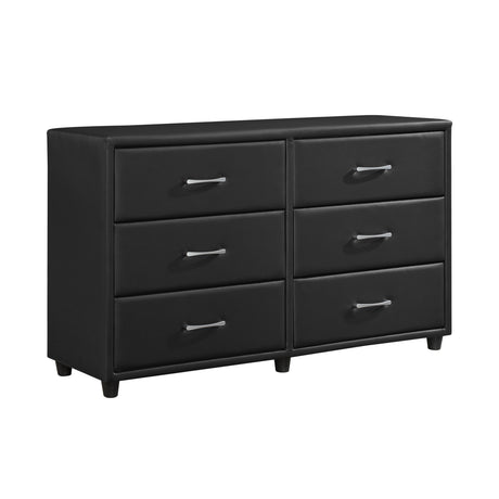 Lorenzi Black 4-Piece Youth Bedroom Set (Twin Bed, Nightstand, Dresser, Mirror) from Homelegance - Luna Furniture