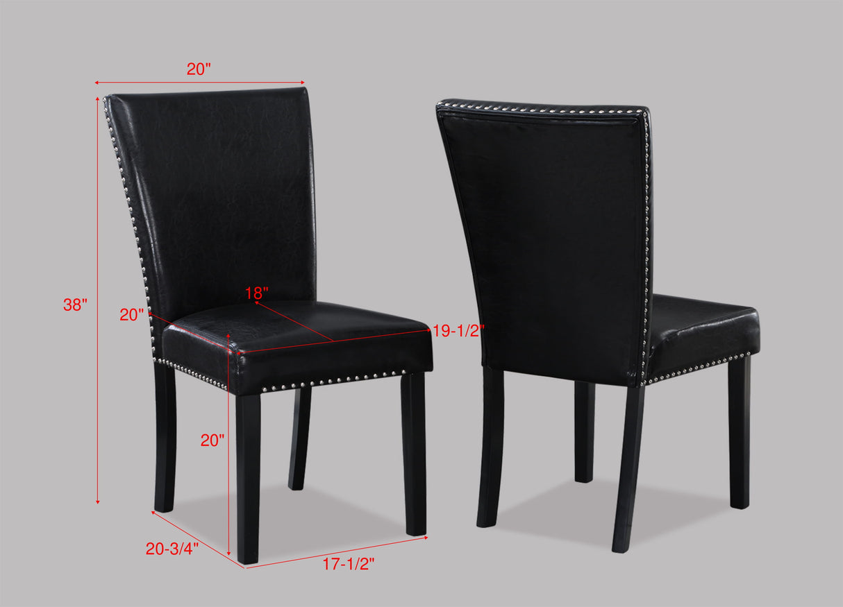 Tanner White/Black Dining Chair, Set of 2 from Crown Mark - Luna Furniture
