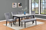 Pascal Gray/White Marble-Top Dining Set