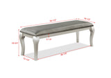 Caldwell Silver Champagne Dining Bench