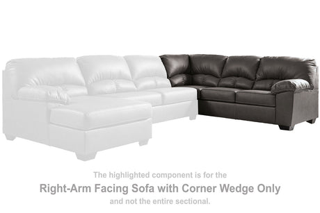 Aberton Gray Right-Arm Facing Sofa with Corner Wedge from Ashley - Luna Furniture
