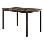Tempe Brown/Black Marble-Top Dining Table