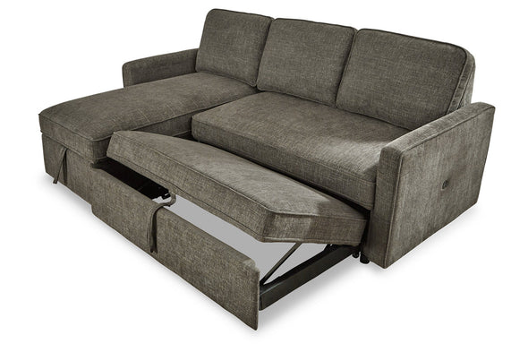 Kerle Charcoal LAF Sleeper Sofa Chaise