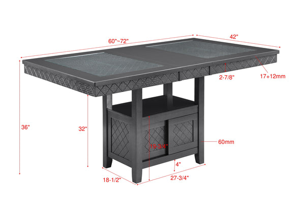 Bankston Gray Counter Height Table - Luna Furniture