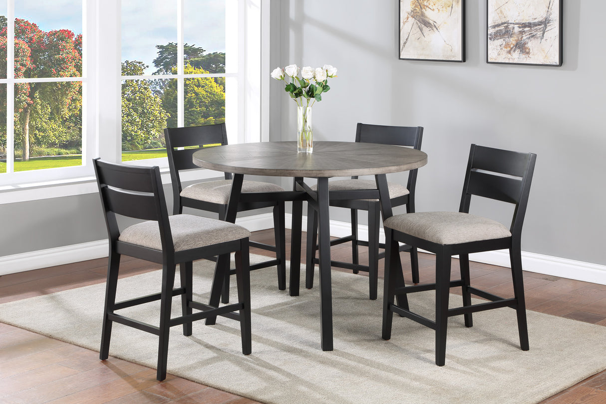 Mathis Black/Gray Counter Height Dining Set