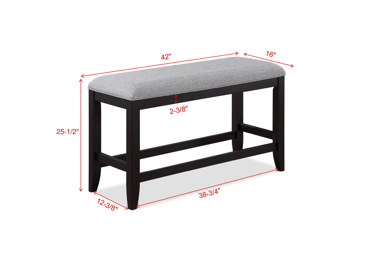 Frey Black/Gray Counter Height Dining Bench