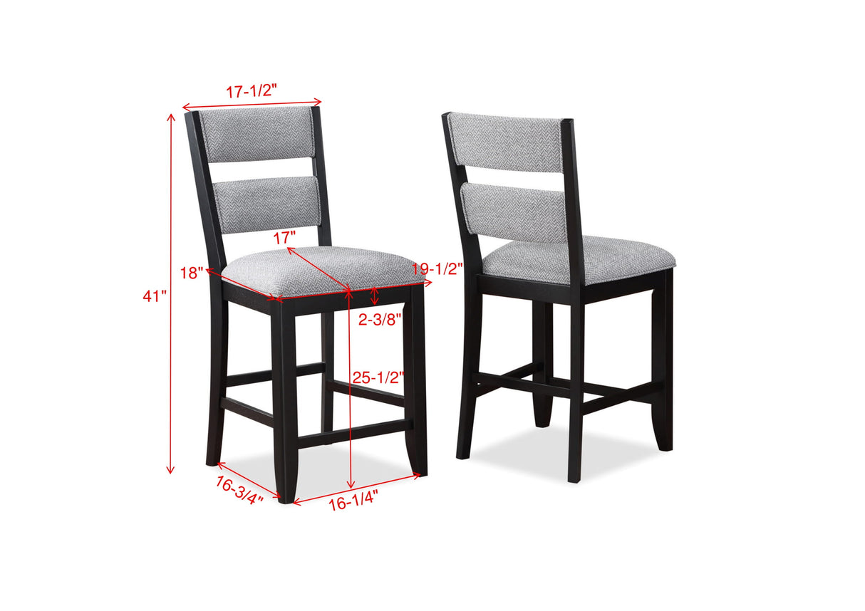 Frey Black/Gray Counter Height Chair, Set of 2