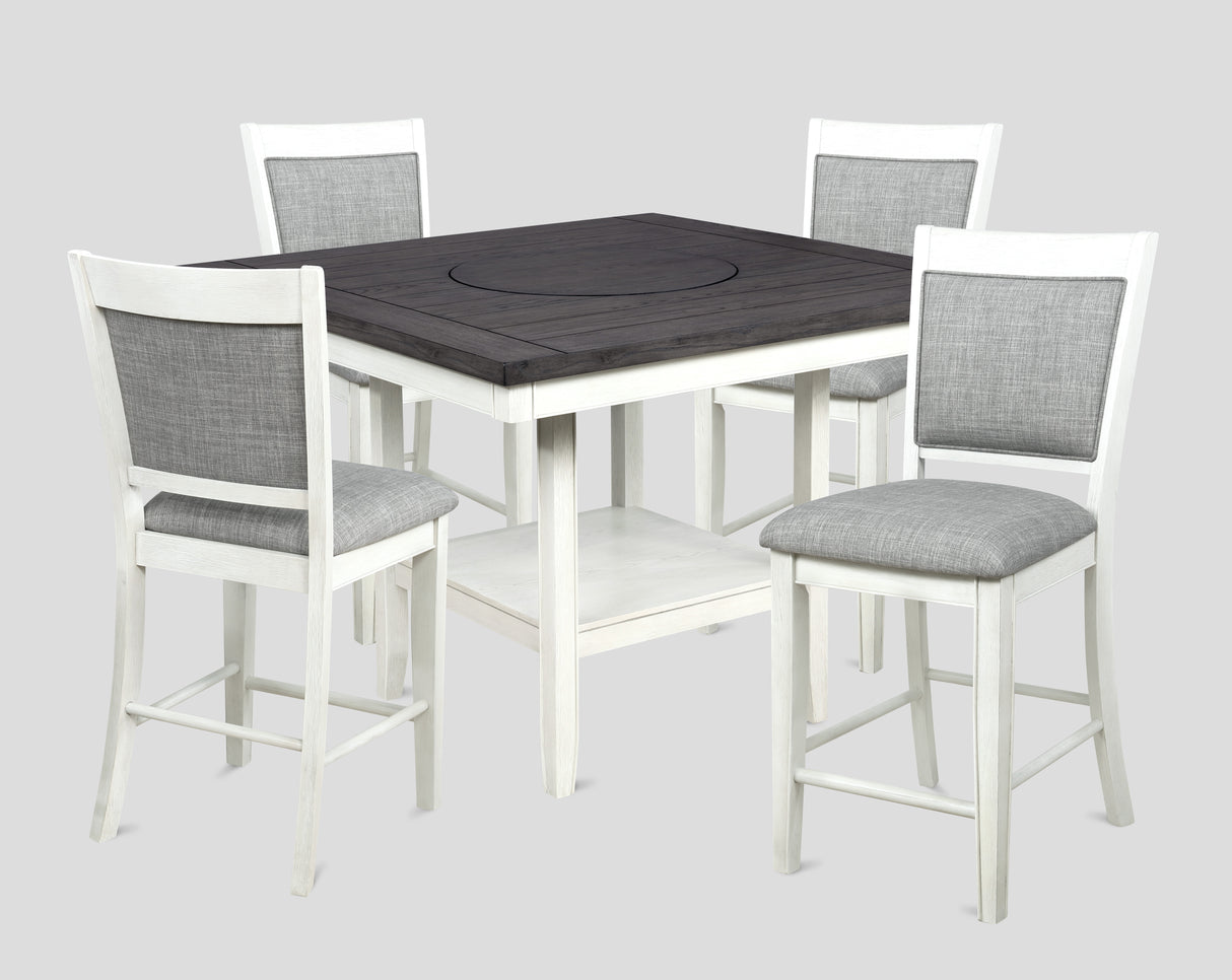 Fulton Chalk/White Counter Height Dining Set from Crown Mark - Luna Furniture