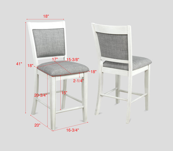 Hartwell Chalk Gray Counter Height Chair, Set of 2