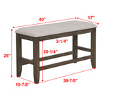 Fulton Gray Counter Height Bench