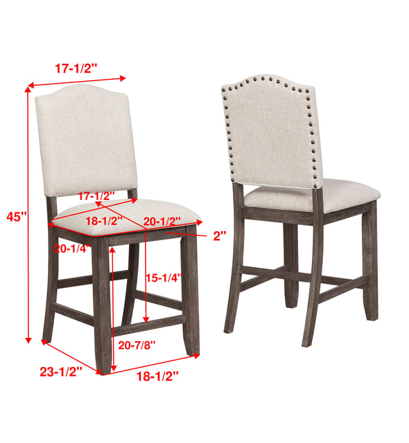 Regent Grayish Brown Counter Height Chair, Set of 2