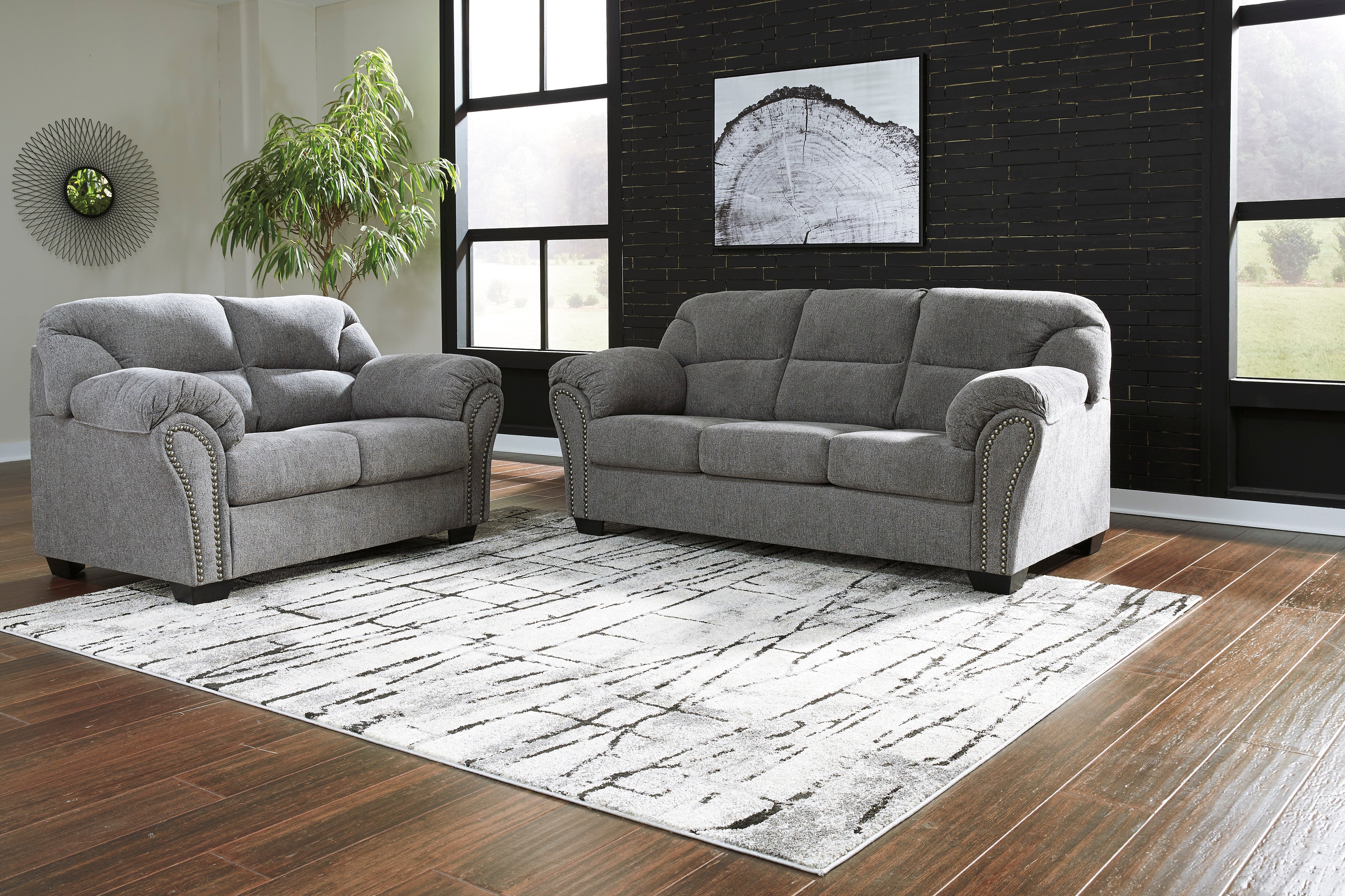 Allmaxx Pewter Living Room Set - Luna Furniture