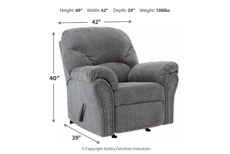 Allmaxx Pewter Recliner from Ashley - Luna Furniture