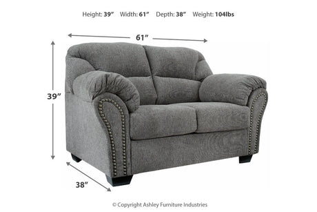 Allmaxx Pewter Loveseat from Ashley - Luna Furniture