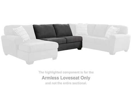 Ambee Slate Armless Loveseat from Ashley - Luna Furniture