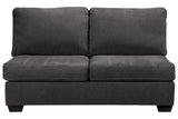 Ambee Slate Armless Loveseat from Ashley - Luna Furniture