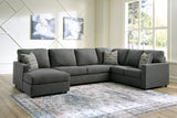 Edenfield Charcoal 3-Piece LAF Chaise Sectional from Ashley - Luna Furniture