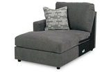 Edenfield Charcoal Left-Arm Facing Corner Chaise from Ashley - Luna Furniture