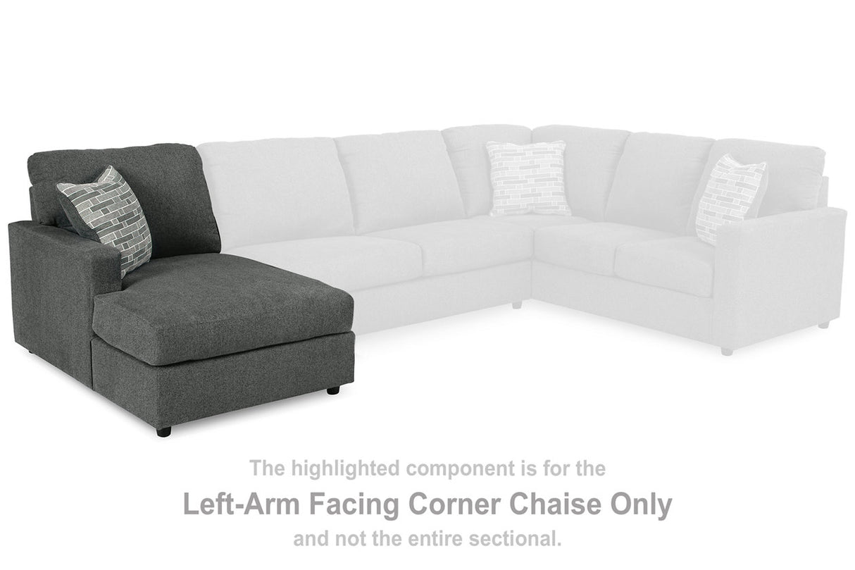 Edenfield Charcoal Left-Arm Facing Corner Chaise from Ashley - Luna Furniture