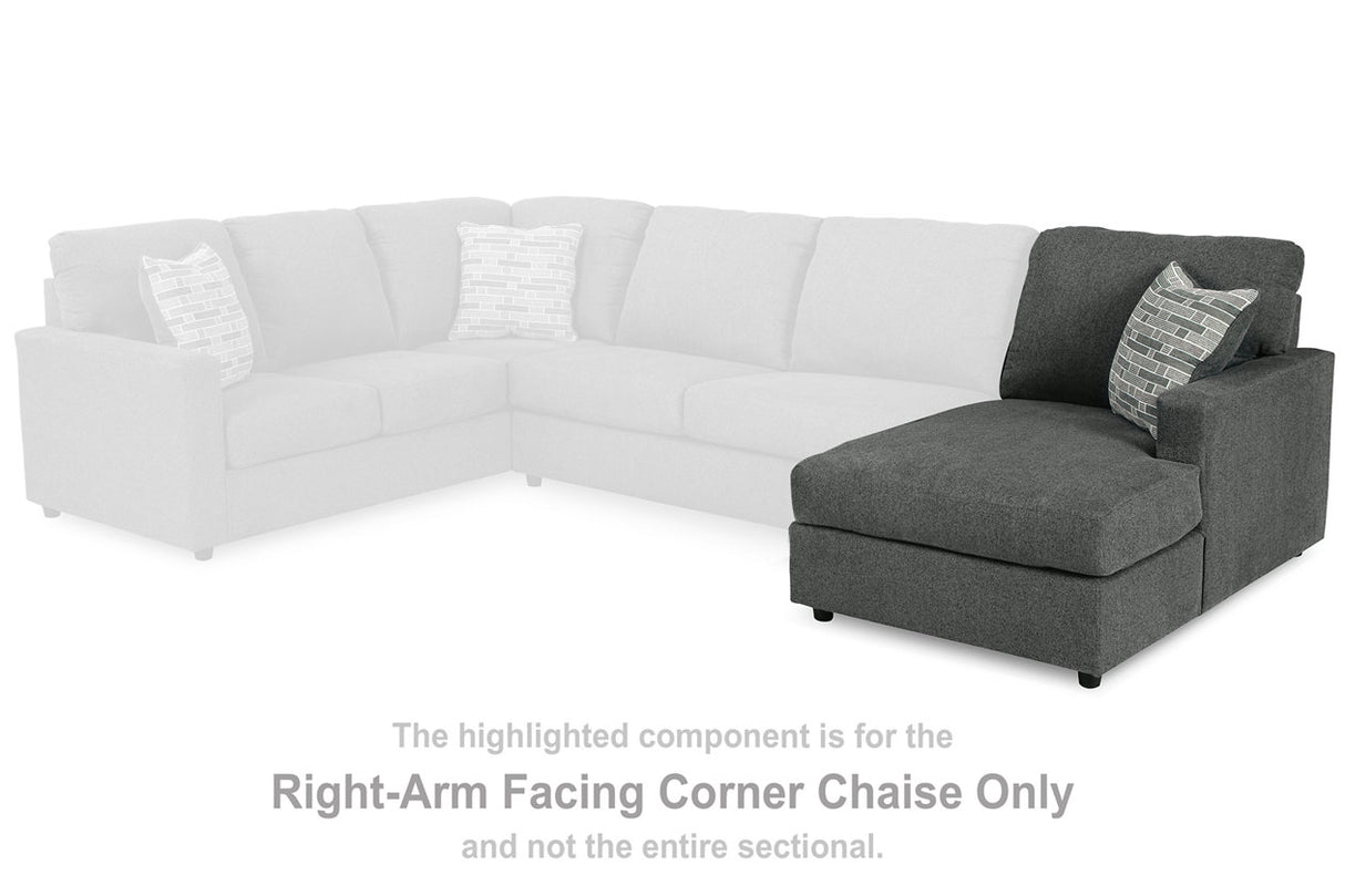 Edenfield Charcoal Right-Arm Facing Corner Chaise from Ashley - Luna Furniture