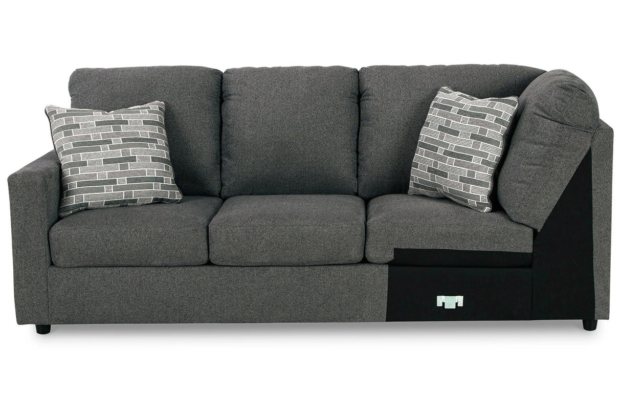 Edenfield Charcoal Left-Arm Facing Sofa with Corner Wedge from Ashley - Luna Furniture