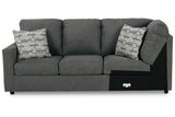 Edenfield Charcoal Left-Arm Facing Sofa with Corner Wedge from Ashley - Luna Furniture