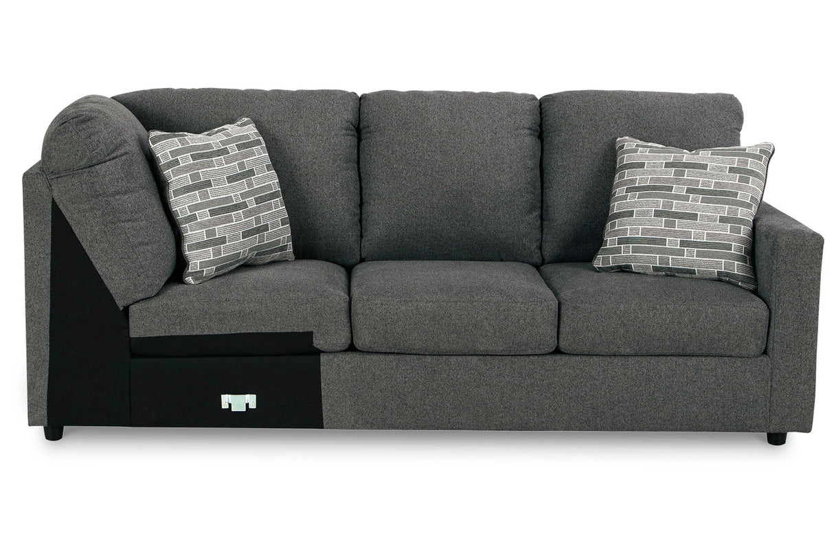 Edenfield Charcoal Right-Arm Facing Sofa with Corner Wedge from Ashley - Luna Furniture