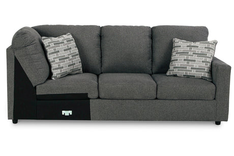 Edenfield Charcoal Right-Arm Facing Sofa with Corner Wedge from Ashley - Luna Furniture