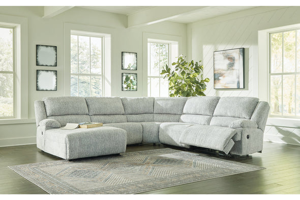 McClelland Gray 5-Piece Reclining Sectional with Chaise