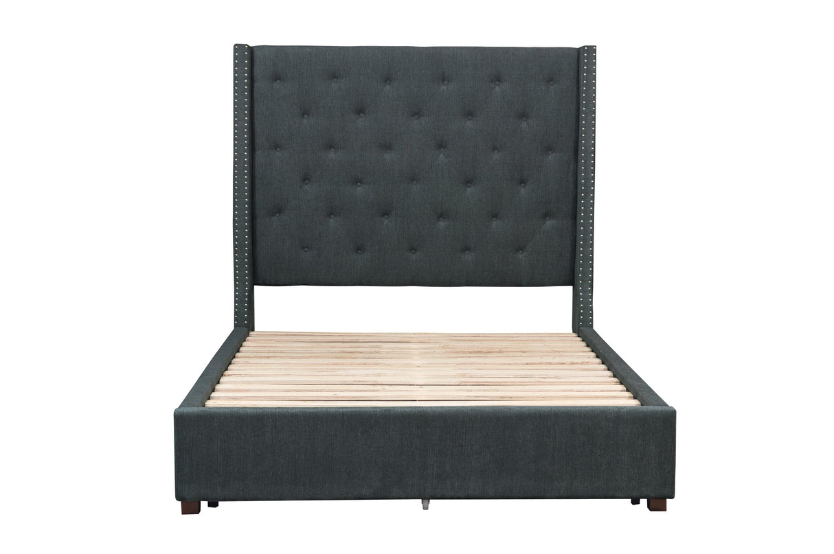 Fairborn Gray King Upholstered Storage Platform Bed from Homelegance - Luna Furniture