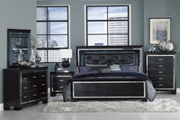 Allura Black LED Upholstered Panel Youth Bedroom Set - Luna Furniture