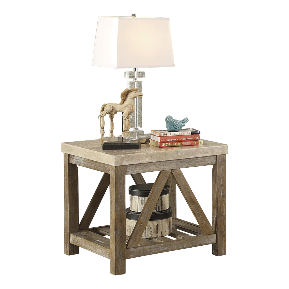 Ridley Weathered Natural End Table from Homelegance - Luna Furniture