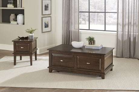Minot Brown Cherry End Table from Homelegance - Luna Furniture