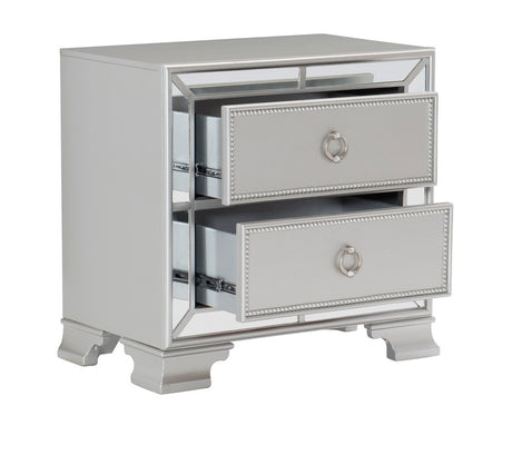 Avondale Silver Mirrored Nightstand from Homelegance - Luna Furniture