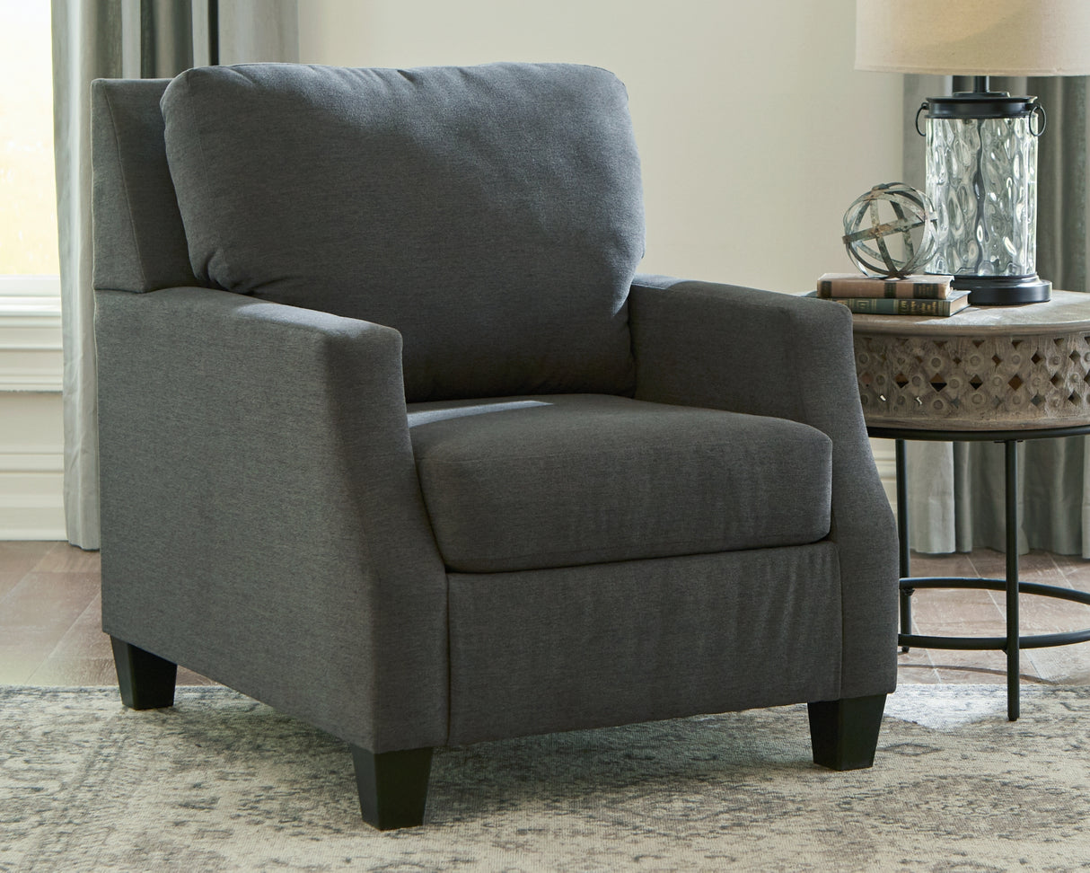 Bayonne Charcoal Living Room Set - Luna Furniture