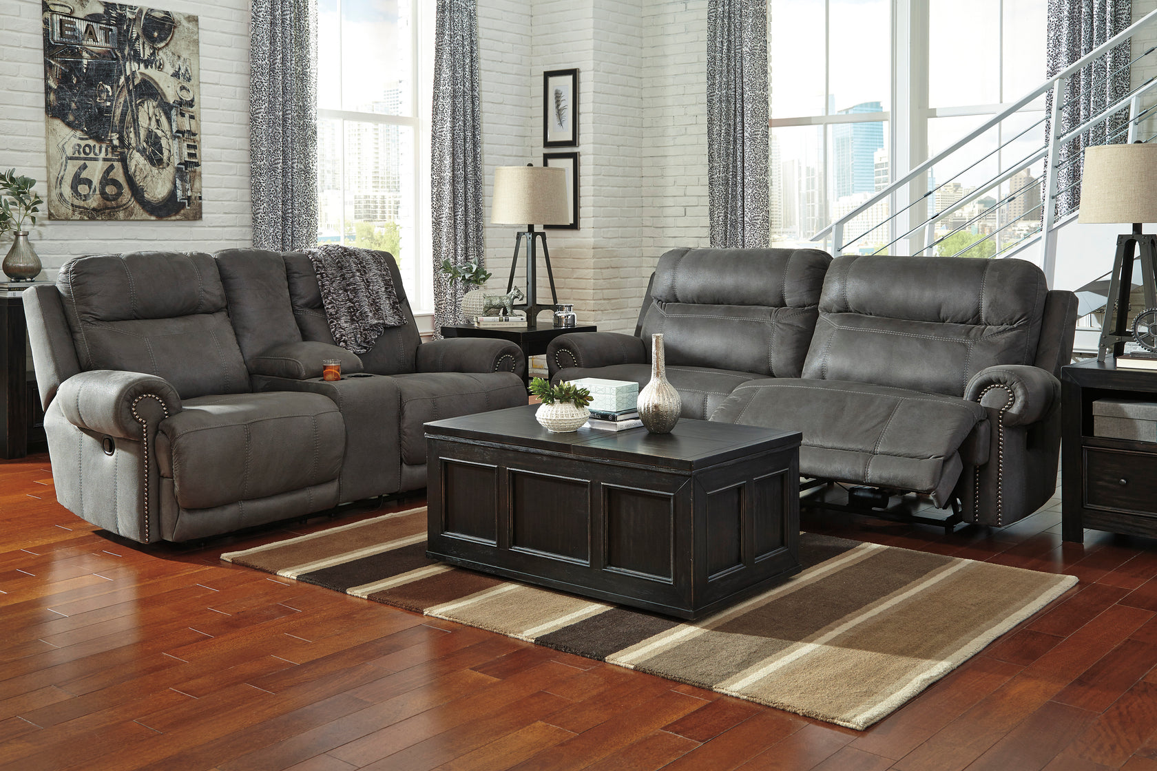 Austere Gray Reclining Living Room Set from Ashley - Luna Furniture