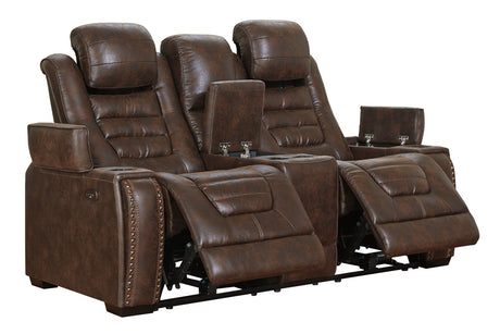 Game Zone Bark Power Reclining Loveseat with Console -  - Luna Furniture
