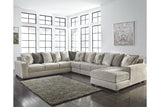 Ardsley Pewter 5-Piece Large RAF Chaise Sectional