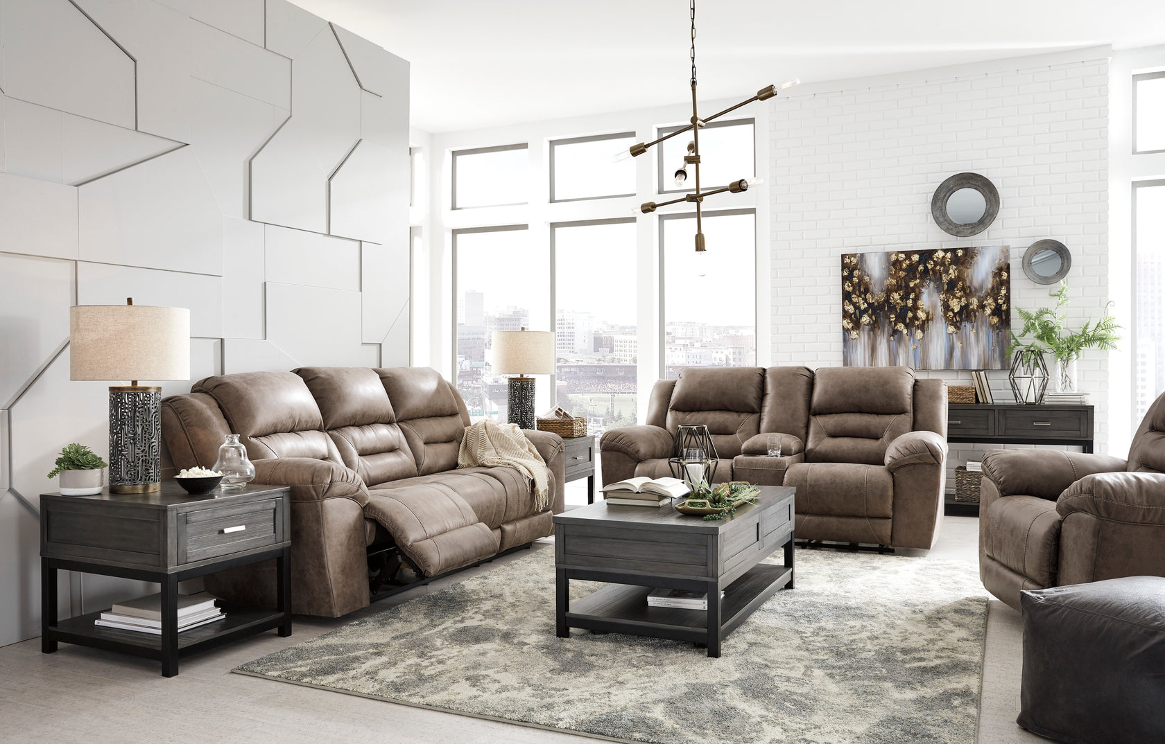 Stoneland Fossil Reclining Living Room Set from Ashley - Luna Furniture