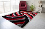 3D Shaggy Gray/Red 5X7 Area Rug from Nova Furniture - Luna Furniture