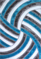 3D Shaggy Gray/Turquoise 5X7 Area Rug from Nova Furniture - Luna Furniture