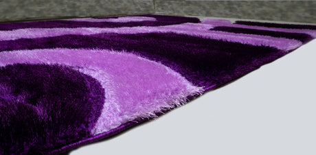 3D Shaggy Purple 5X7 Area Rug from Nova Furniture - Luna Furniture