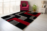 3D Shaggy Red/Black 5X7 Area Rug from Nova Furniture - Luna Furniture