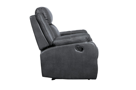 Yerba Gray Microfiber Lay Flat Reclining Chair - Luna Furniture