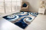 3D Shaggy Gray/Blue 5X7 Area Rug from Nova Furniture - Luna Furniture