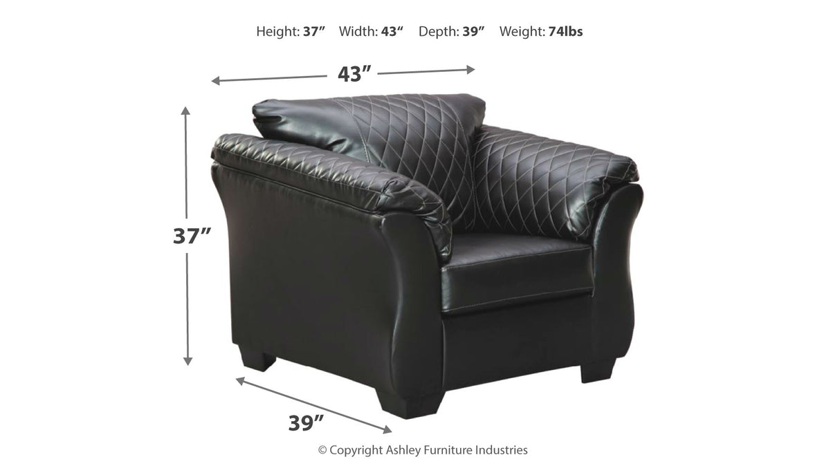 Betrillo Black Chair - Luna Furniture