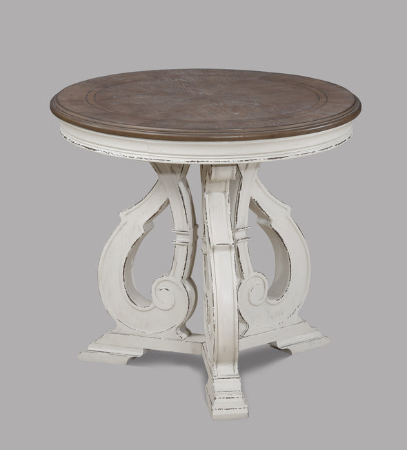 Clementine White/Brown End Table
