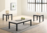Thurner Marble White 3-Piece Coffee Table Set